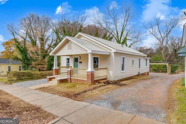 view of front of home featuring a porch