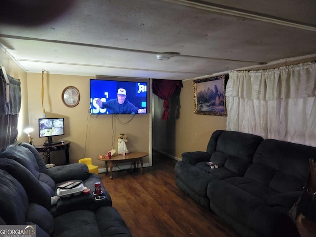 living room featuring hardwood / wood-style flooring