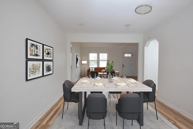 dining room featuring light wood-type flooring