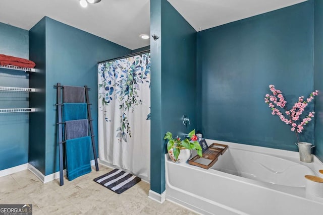 bathroom featuring a bathing tub