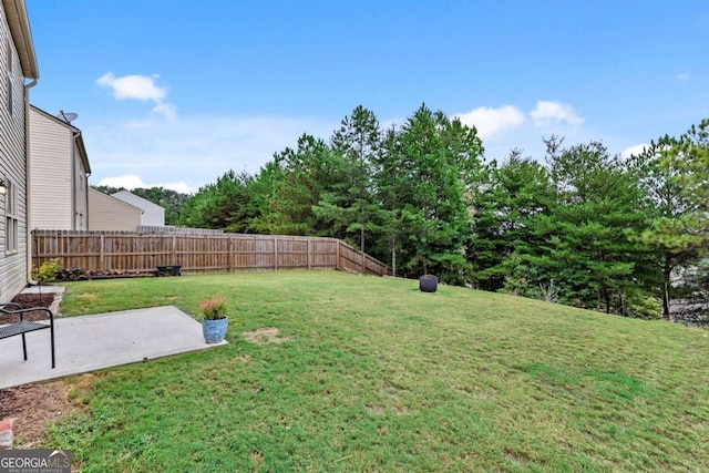 view of yard with a patio area