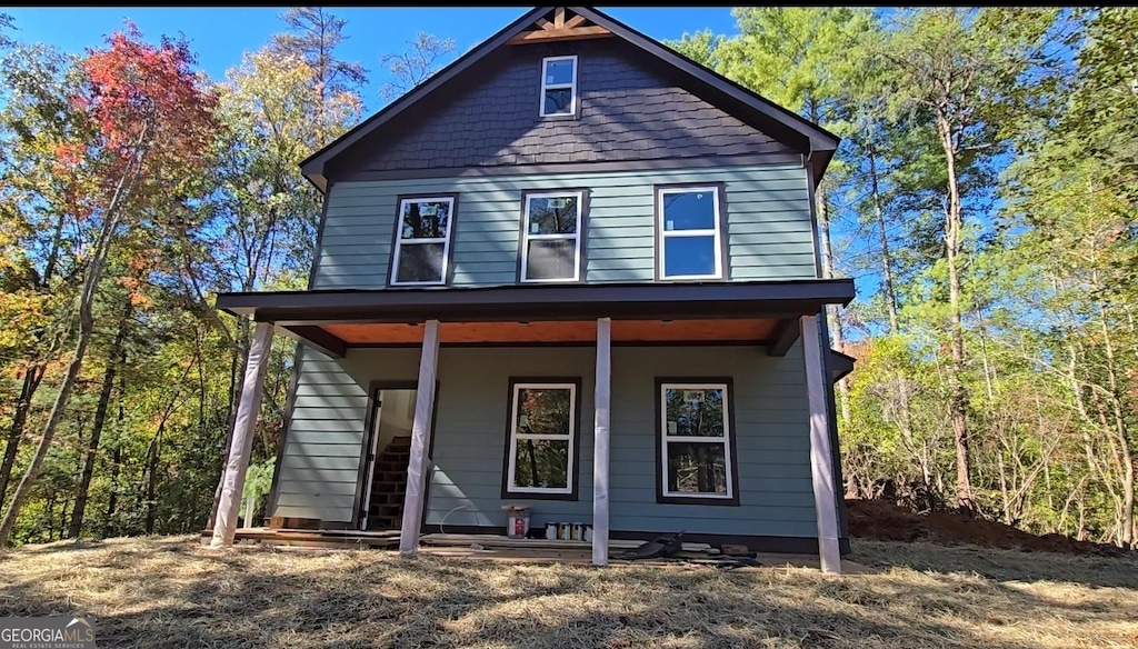 front facade with covered porch