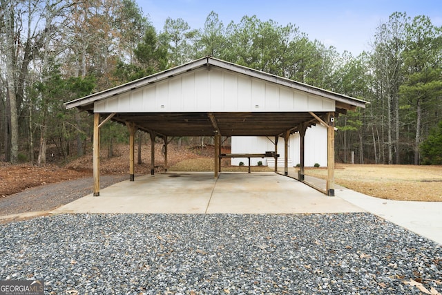 view of parking featuring a carport