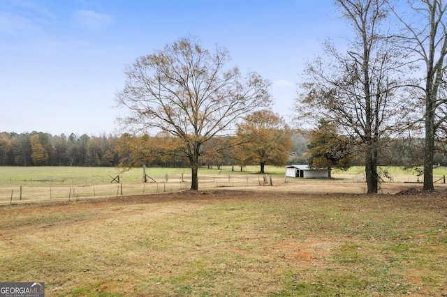 view of yard featuring a rural view