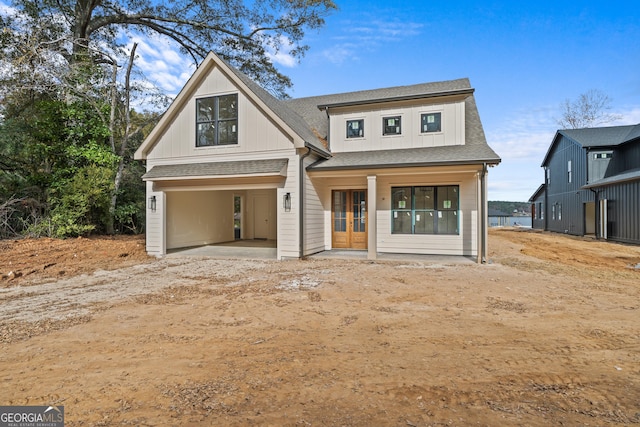 view of front of property with french doors