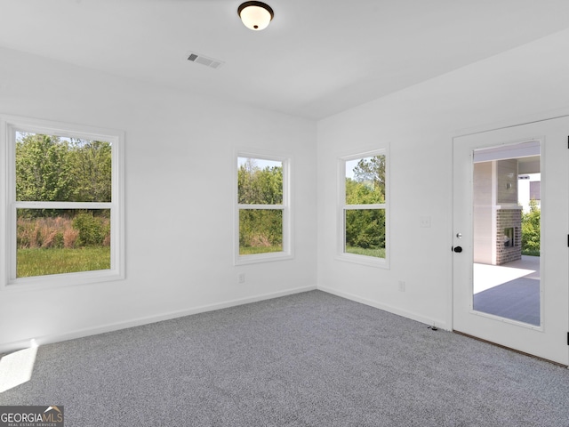 1215 White Oak Way, Griffin, GA 30224 - spare room featuring healthy amount of natural light, carpet flooring, baseboards, and a brick fireplace
