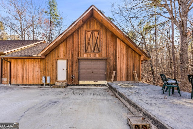 view of garage