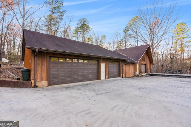 view of home's exterior with a garage