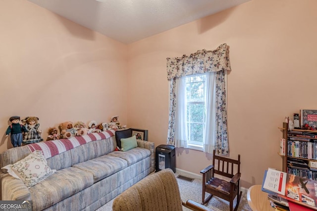 living room featuring carpet flooring