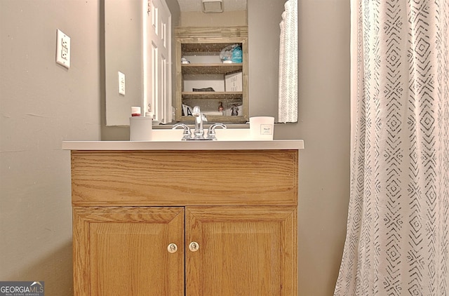 2020 Moore Rd, Moreland, GA 30259 - full bathroom with vanity and a shower with curtain