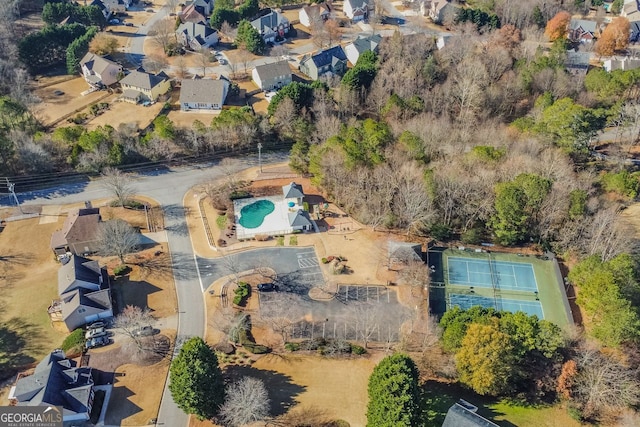 aerial view featuring a residential view