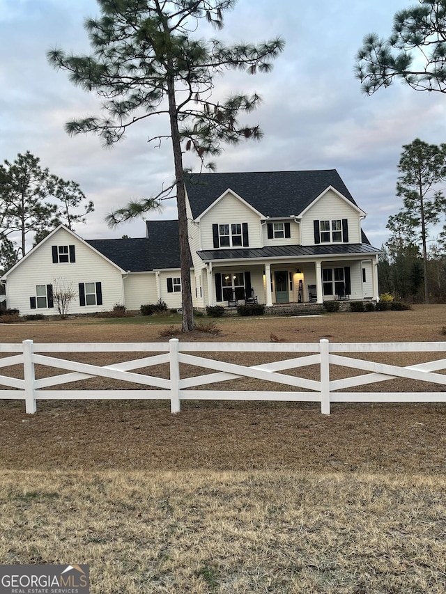 view of front of home with covered porch