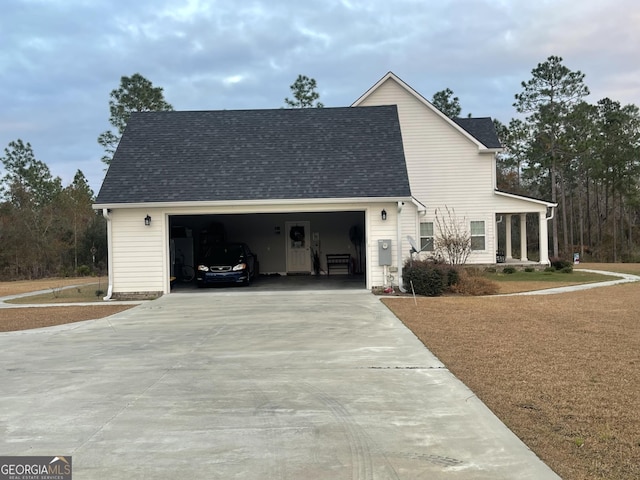 view of home's exterior featuring a garage