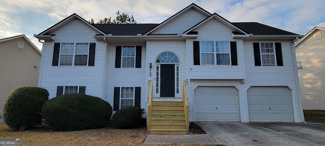 bi-level home with a garage