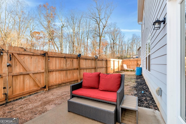 view of patio with a fenced backyard