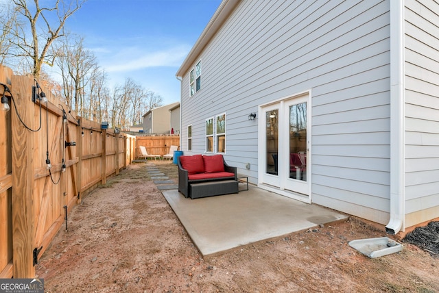 view of patio featuring a fenced backyard