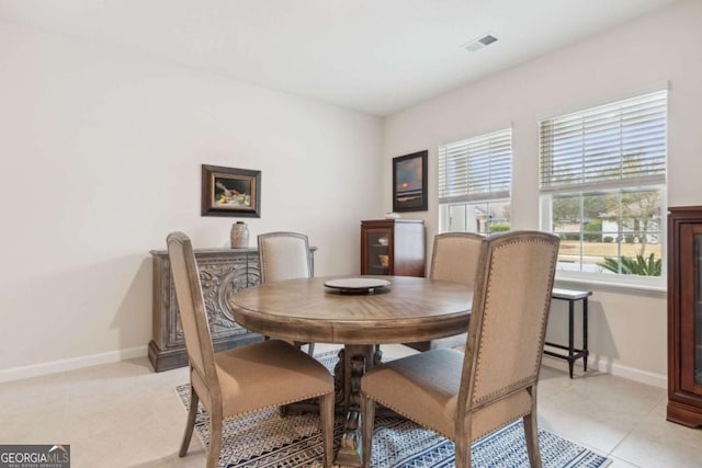 view of tiled dining area