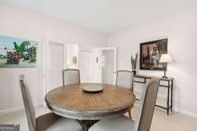 dining room with french doors