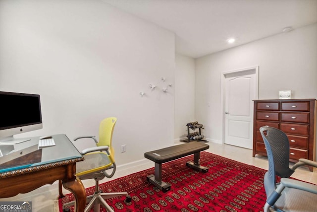view of home office