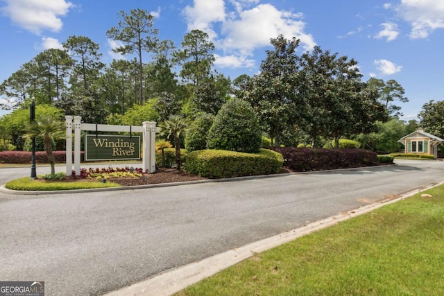 view of community sign