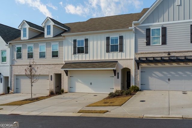 view of property with a garage