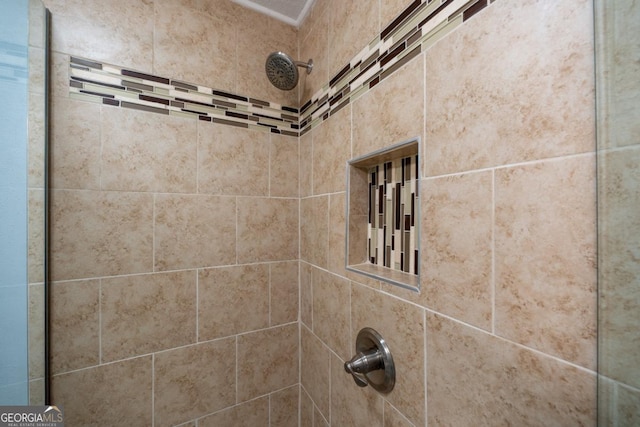 room details with tiled shower