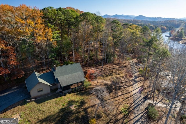 bird's eye view featuring a mountain view