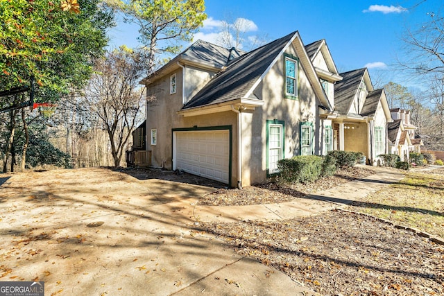 view of home's exterior with a garage