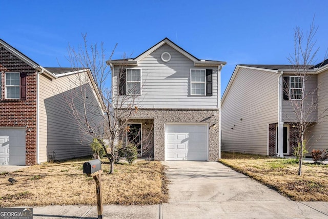 front of property featuring a garage