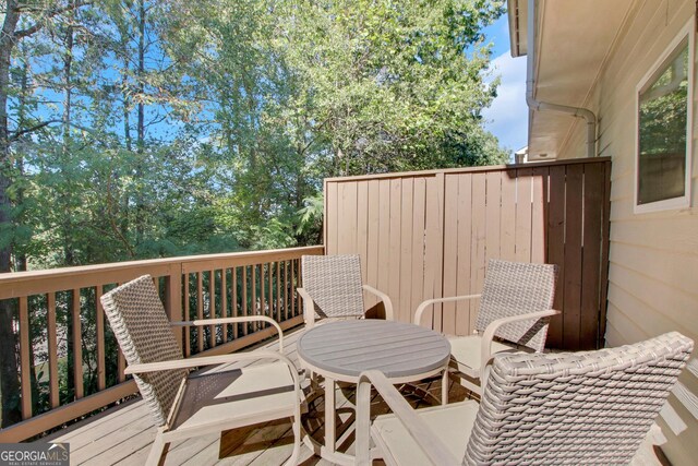 exterior space featuring a wooden deck