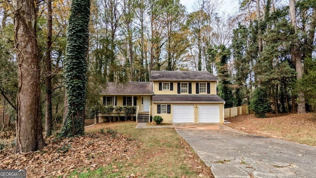 split level home featuring a garage