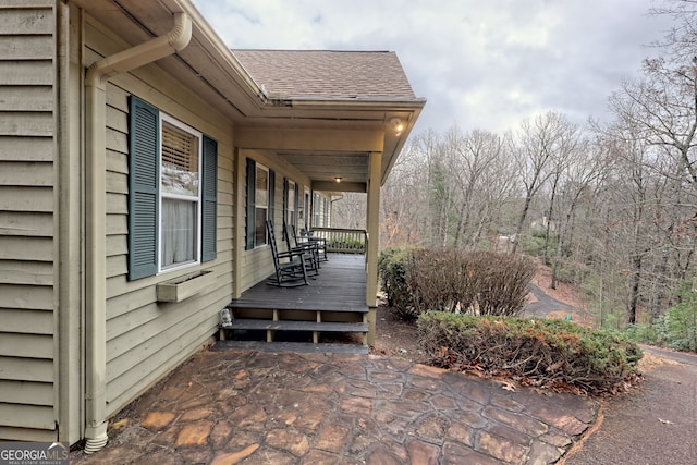 view of patio featuring covered porch