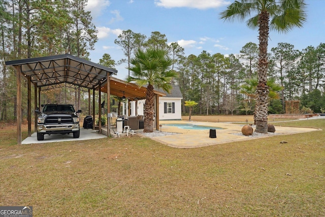 exterior space with a carport