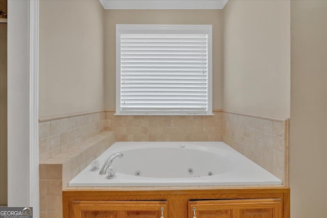 bathroom featuring a washtub