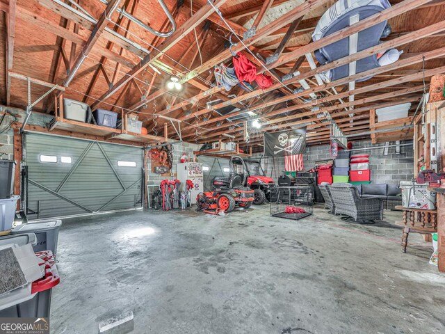 view of garage