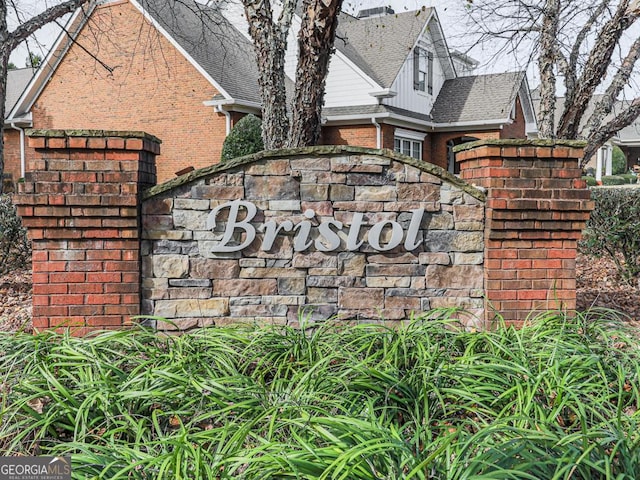 view of community sign