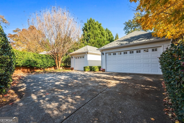 view of garage