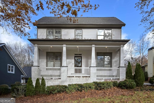 view of front facade featuring covered porch