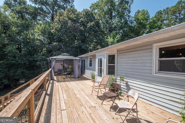 deck with a gazebo