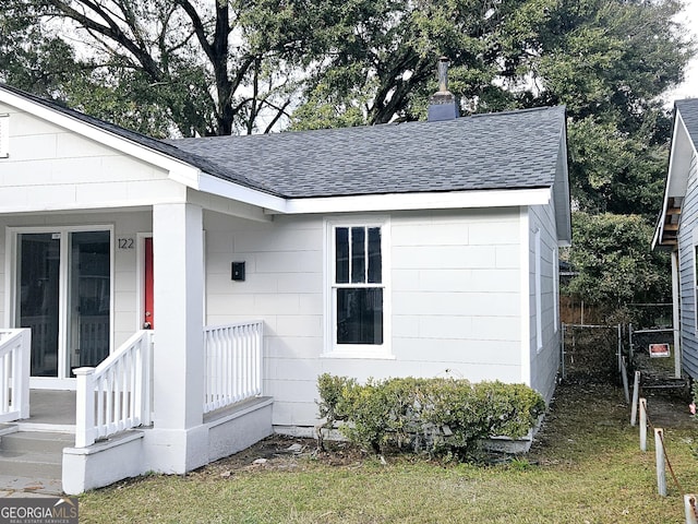 exterior space with covered porch