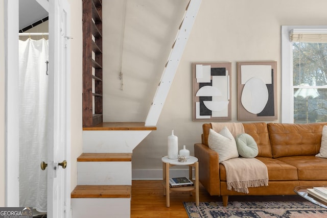 interior space with hardwood / wood-style floors