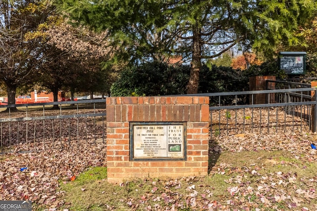 view of community sign