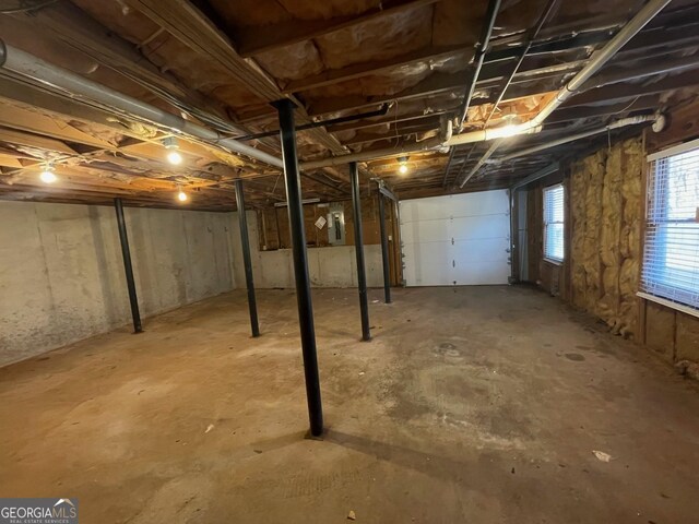 basement with electric panel