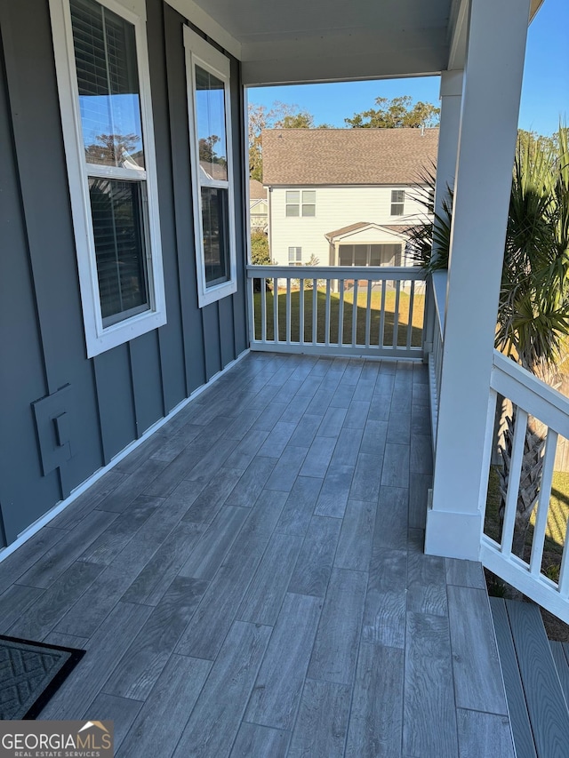 deck with a porch