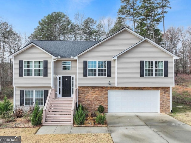 bi-level home with a garage