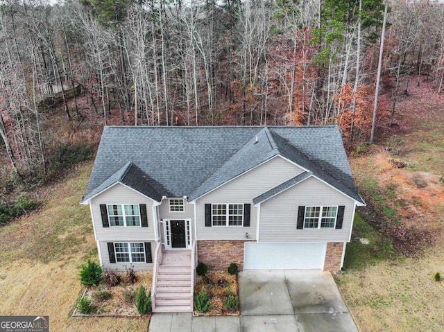 bi-level home with a garage