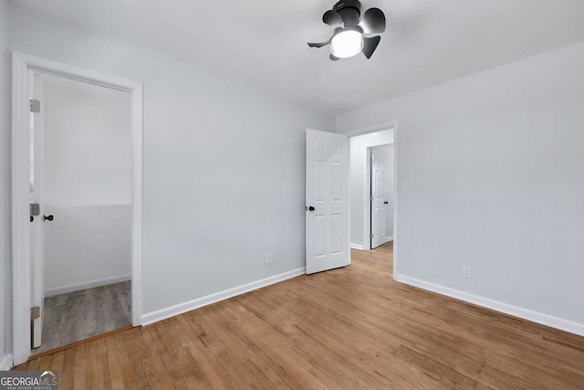 spare room featuring light wood-type flooring