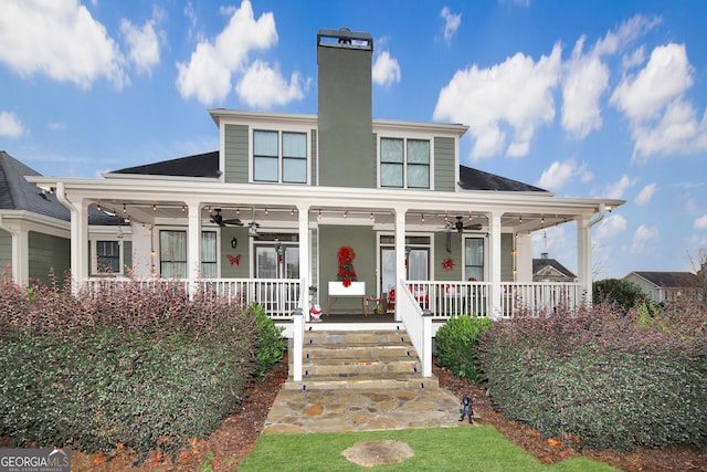 view of front of property with a porch