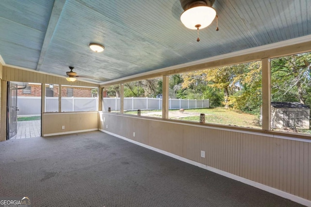 1522 Waltham Pl SE, Atlanta, GA 30316 - unfurnished sunroom featuring a ceiling fan