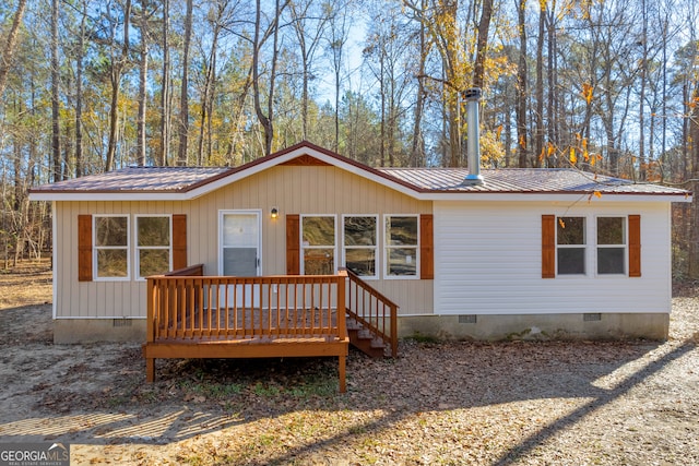 view of front of house featuring a deck